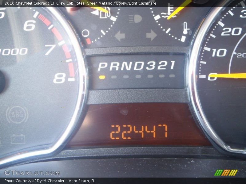 Steel Green Metallic / Ebony/Light Cashmere 2010 Chevrolet Colorado LT Crew Cab