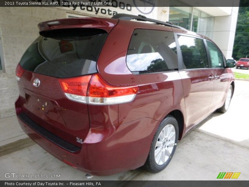 Salsa Red Pearl / Light Gray 2013 Toyota Sienna XLE AWD