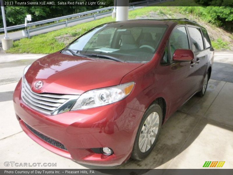 Salsa Red Pearl / Light Gray 2013 Toyota Sienna XLE AWD