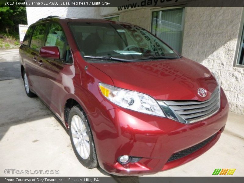 Salsa Red Pearl / Light Gray 2013 Toyota Sienna XLE AWD