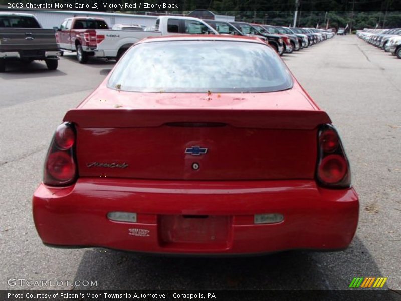 Victory Red / Ebony Black 2003 Chevrolet Monte Carlo LS