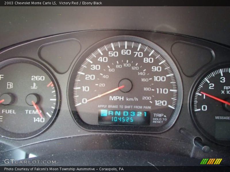 Victory Red / Ebony Black 2003 Chevrolet Monte Carlo LS