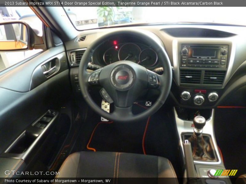 Dashboard of 2013 Impreza WRX STi 4 Door Orange Special Edition