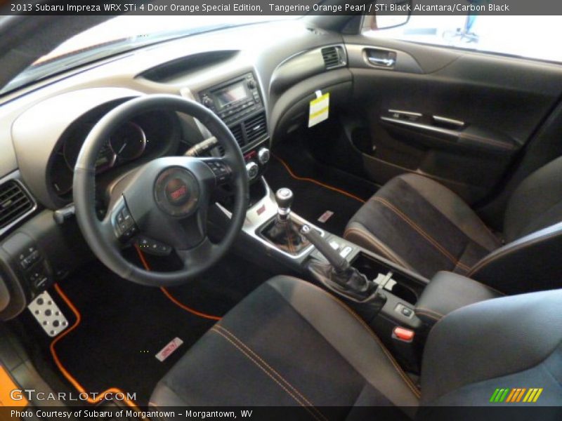 STi Black Alcantara/Carbon Black Interior - 2013 Impreza WRX STi 4 Door Orange Special Edition 