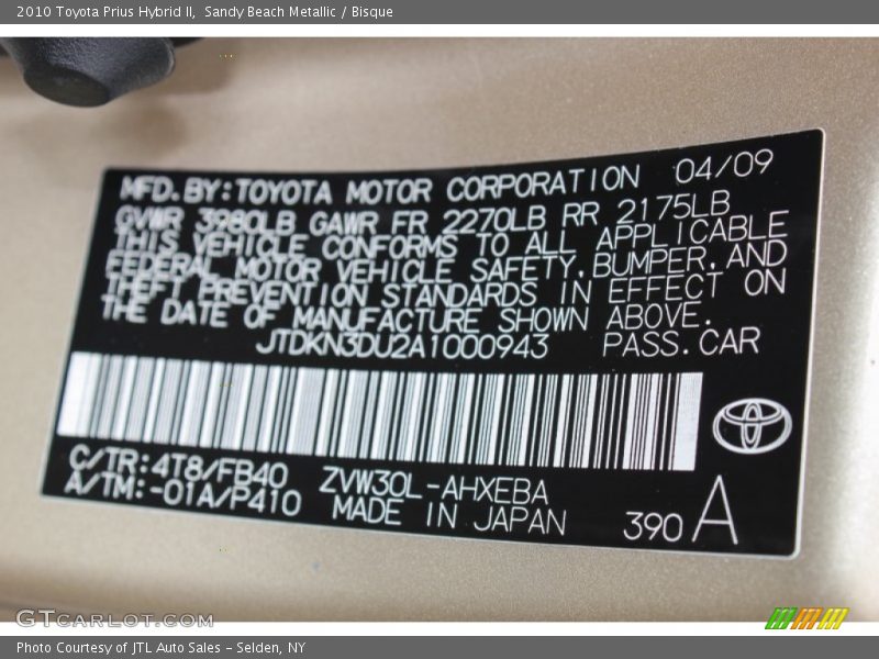 Sandy Beach Metallic / Bisque 2010 Toyota Prius Hybrid II