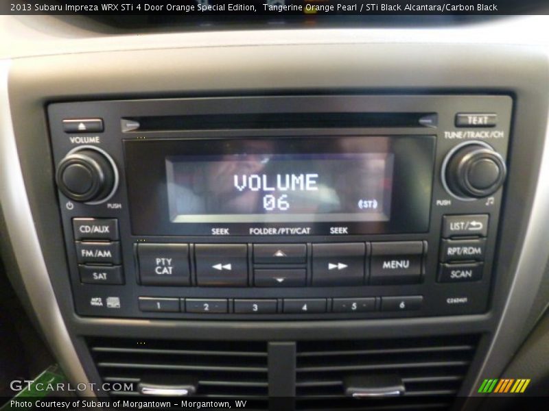 Audio System of 2013 Impreza WRX STi 4 Door Orange Special Edition