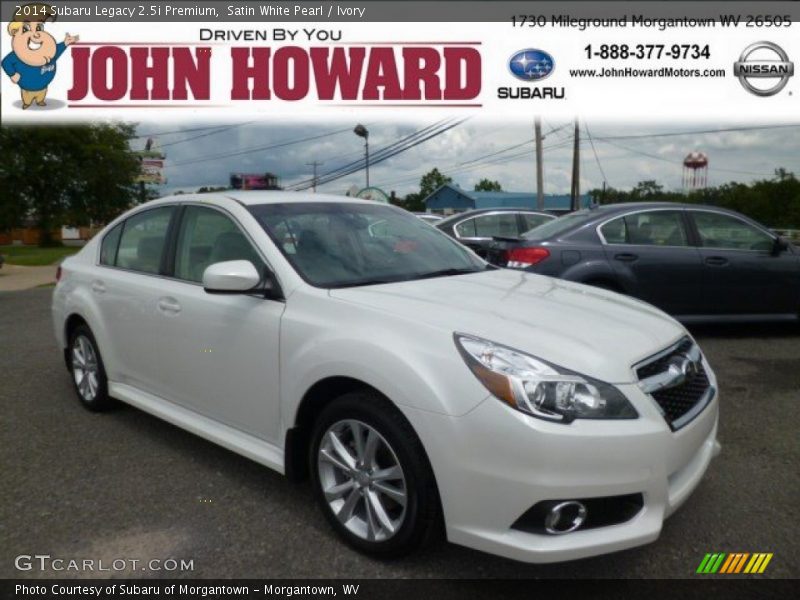 Satin White Pearl / Ivory 2014 Subaru Legacy 2.5i Premium