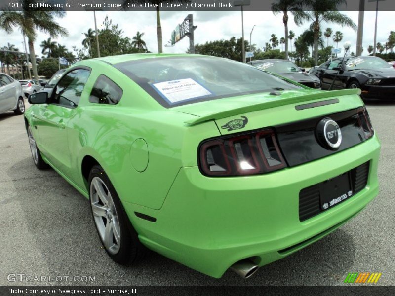 Gotta Have It Green / Charcoal Black 2013 Ford Mustang GT Premium Coupe