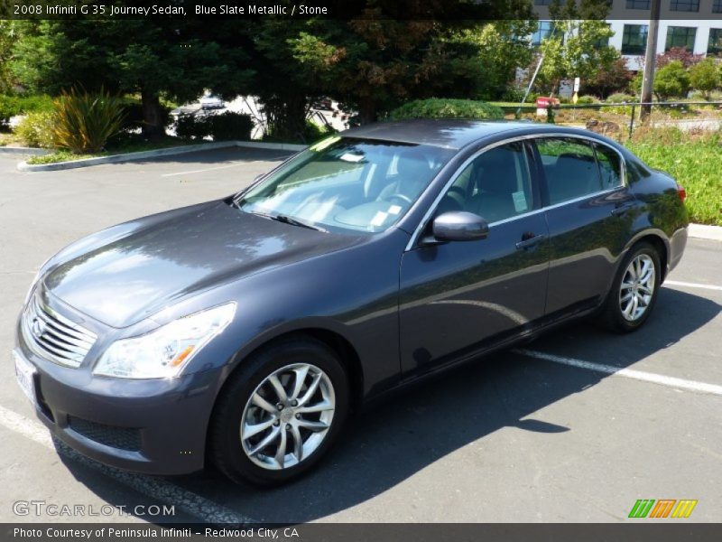 Blue Slate Metallic / Stone 2008 Infiniti G 35 Journey Sedan