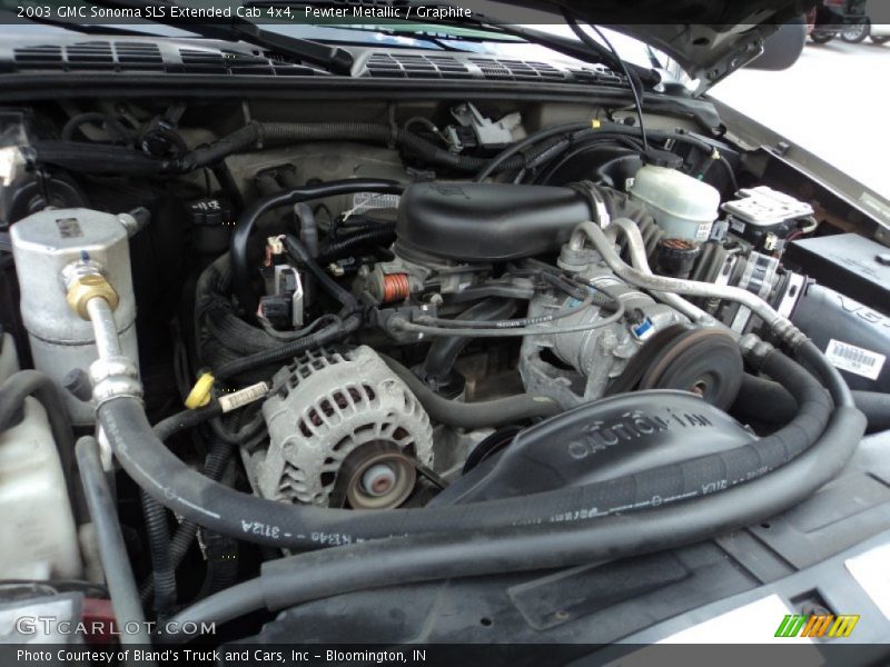 Pewter Metallic / Graphite 2003 GMC Sonoma SLS Extended Cab 4x4