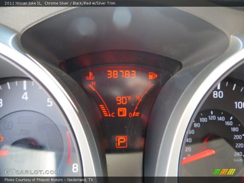 Chrome Silver / Black/Red w/Silver Trim 2011 Nissan Juke SL