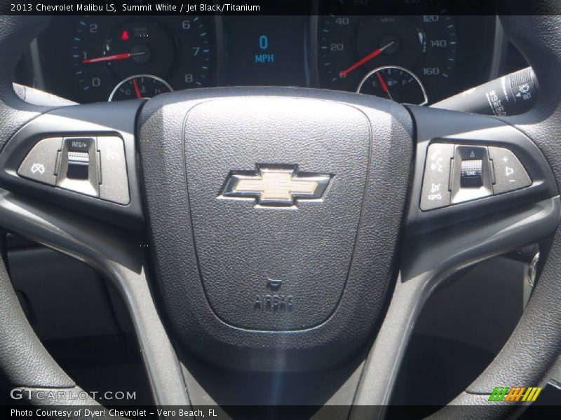 Summit White / Jet Black/Titanium 2013 Chevrolet Malibu LS