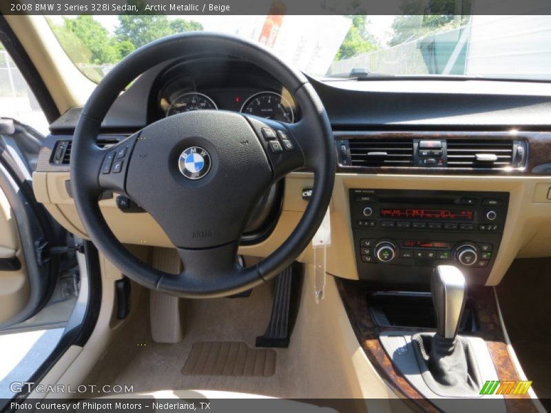 Arctic Metallic / Beige 2008 BMW 3 Series 328i Sedan