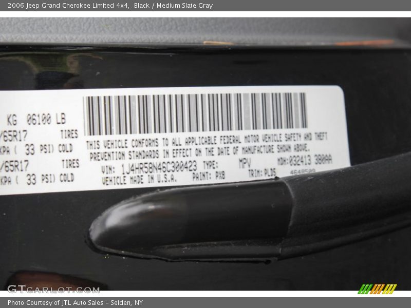 Black / Medium Slate Gray 2006 Jeep Grand Cherokee Limited 4x4