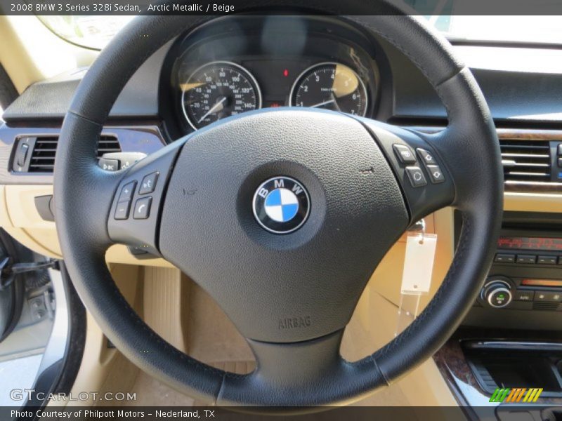 Arctic Metallic / Beige 2008 BMW 3 Series 328i Sedan