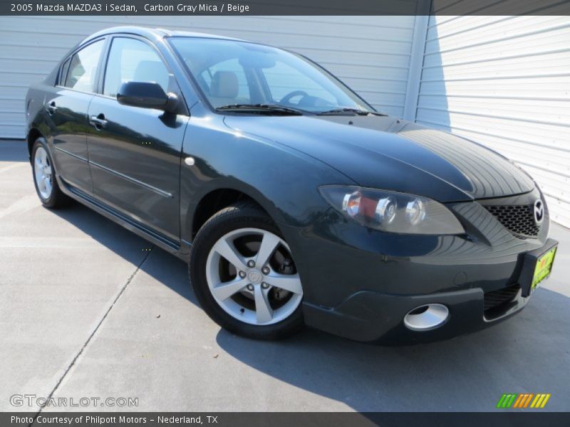 Carbon Gray Mica / Beige 2005 Mazda MAZDA3 i Sedan