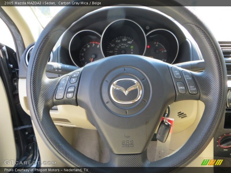Carbon Gray Mica / Beige 2005 Mazda MAZDA3 i Sedan