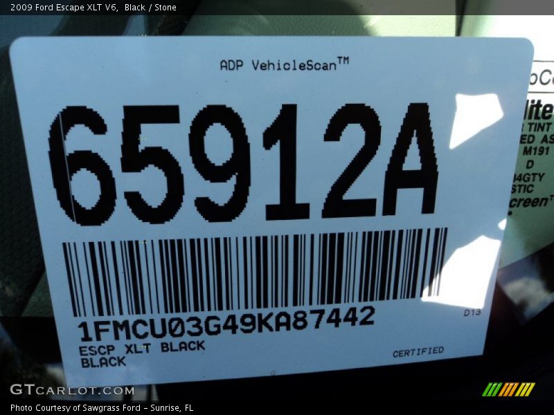Black / Stone 2009 Ford Escape XLT V6