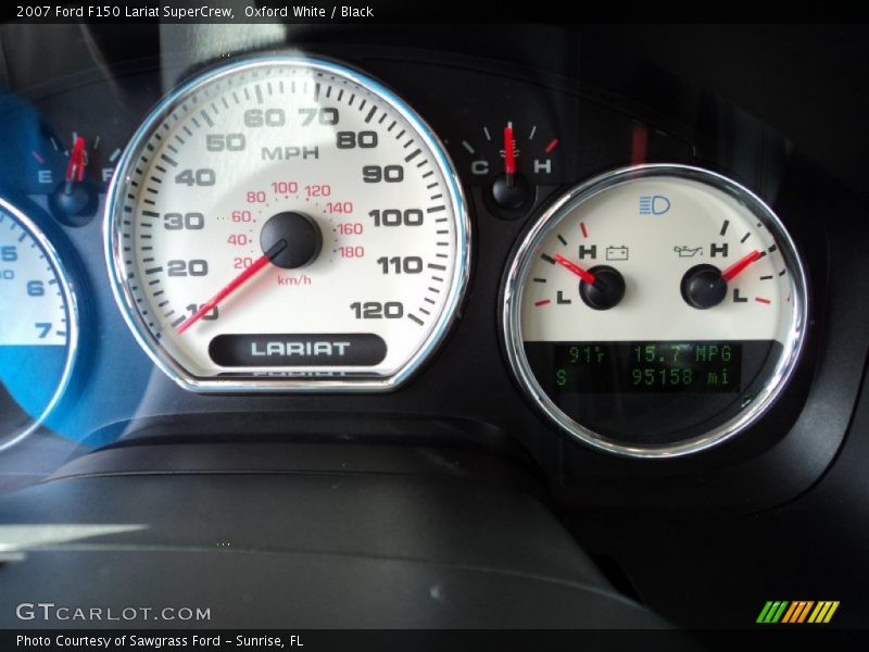 Oxford White / Black 2007 Ford F150 Lariat SuperCrew