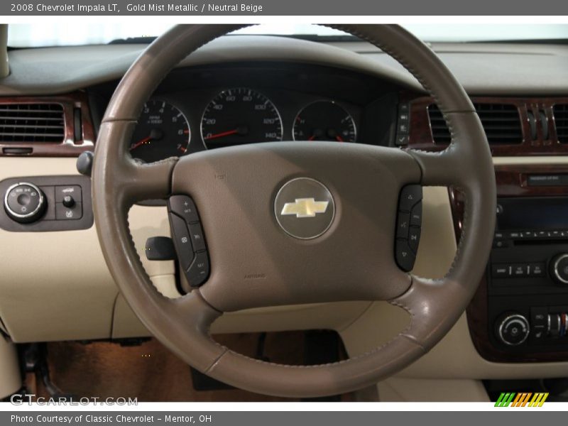 Gold Mist Metallic / Neutral Beige 2008 Chevrolet Impala LT