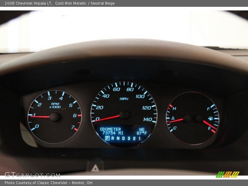 Gold Mist Metallic / Neutral Beige 2008 Chevrolet Impala LT