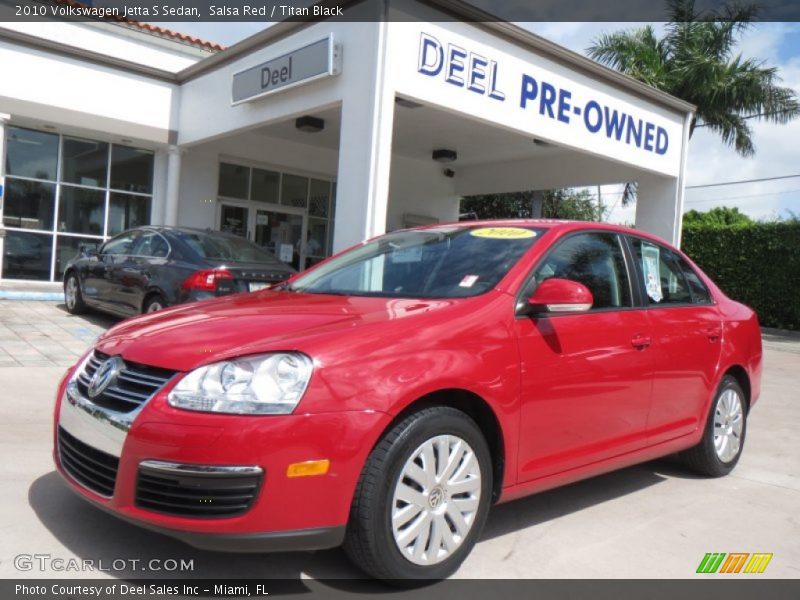 Salsa Red / Titan Black 2010 Volkswagen Jetta S Sedan