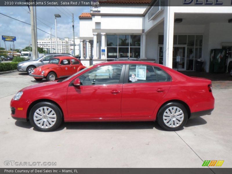 Salsa Red / Titan Black 2010 Volkswagen Jetta S Sedan