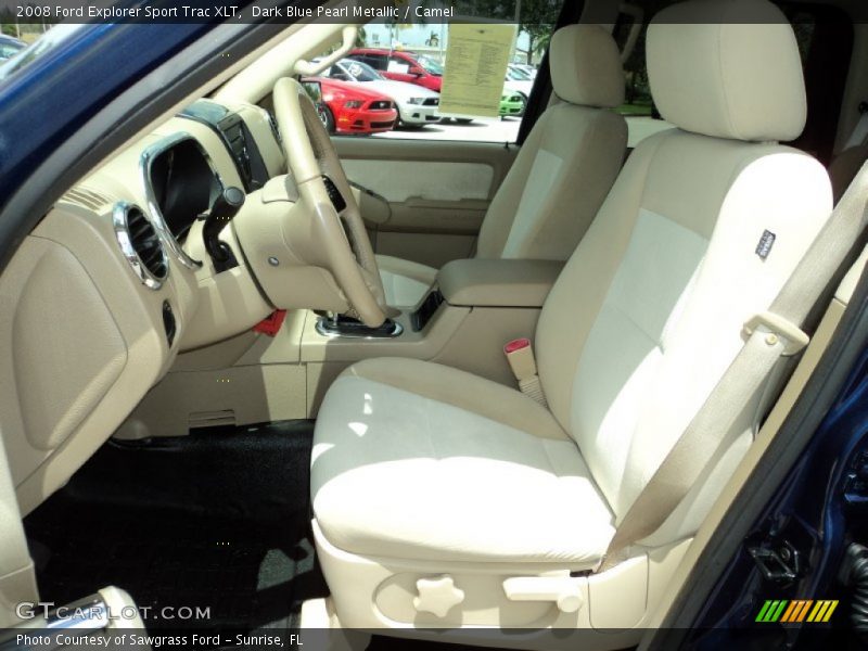 Dark Blue Pearl Metallic / Camel 2008 Ford Explorer Sport Trac XLT