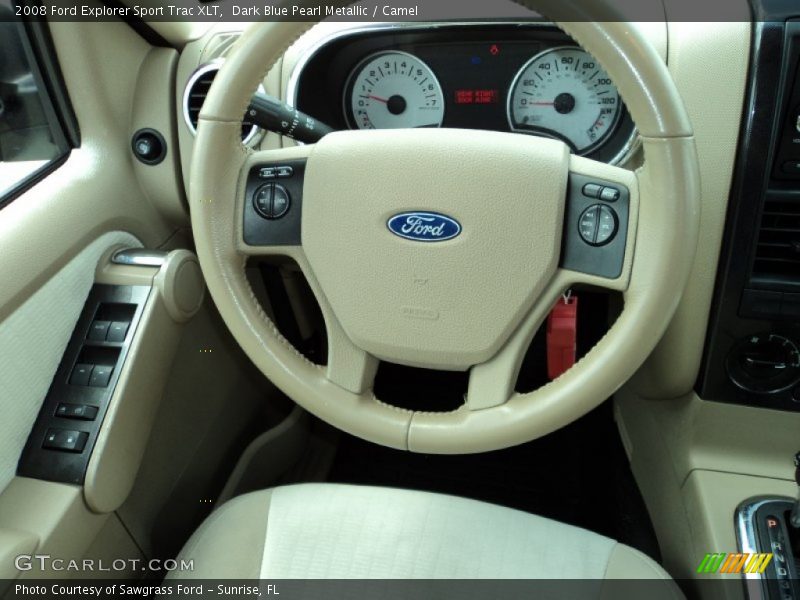 Dark Blue Pearl Metallic / Camel 2008 Ford Explorer Sport Trac XLT