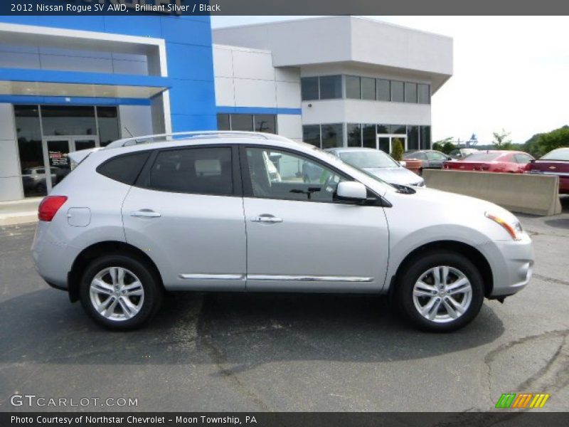 Brilliant Silver / Black 2012 Nissan Rogue SV AWD