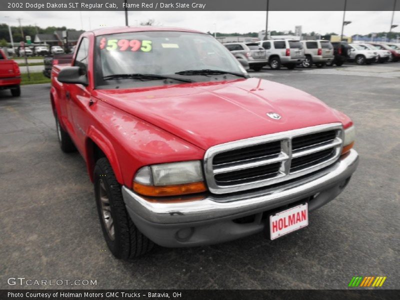 Flame Red / Dark Slate Gray 2002 Dodge Dakota SLT Regular Cab