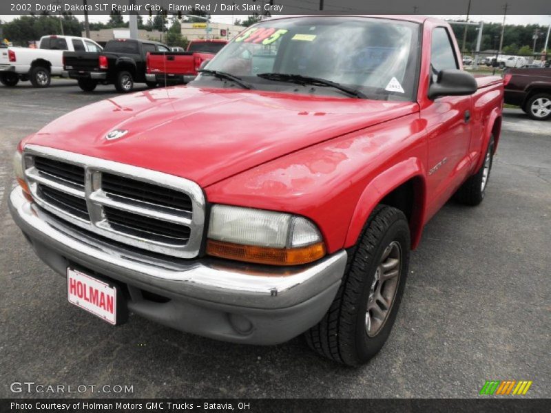 Flame Red / Dark Slate Gray 2002 Dodge Dakota SLT Regular Cab