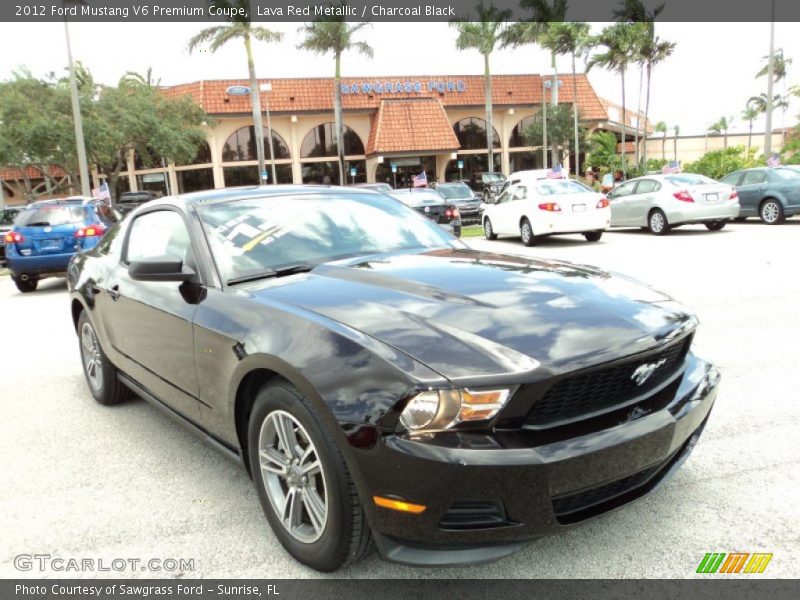 Lava Red Metallic / Charcoal Black 2012 Ford Mustang V6 Premium Coupe