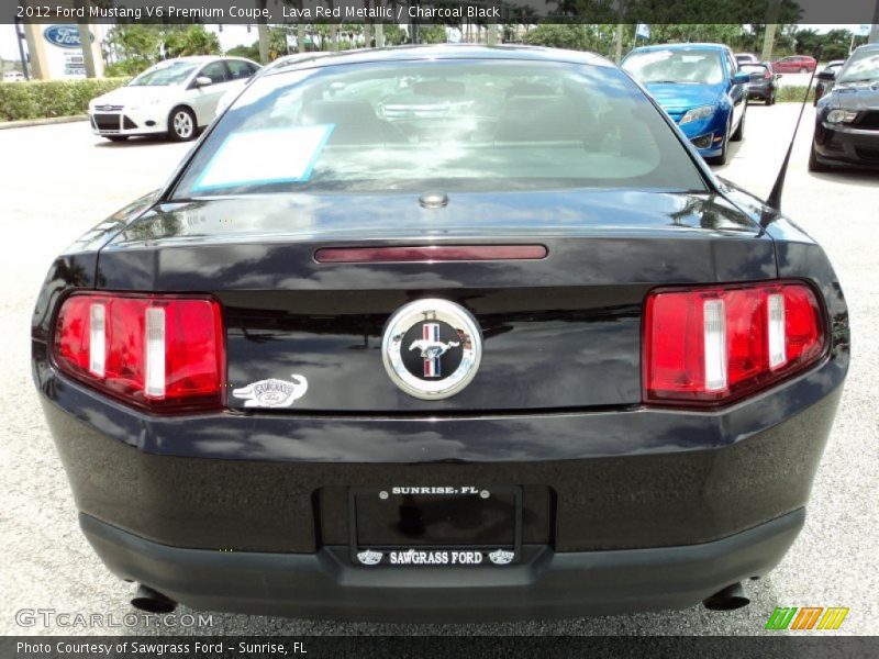 Lava Red Metallic / Charcoal Black 2012 Ford Mustang V6 Premium Coupe