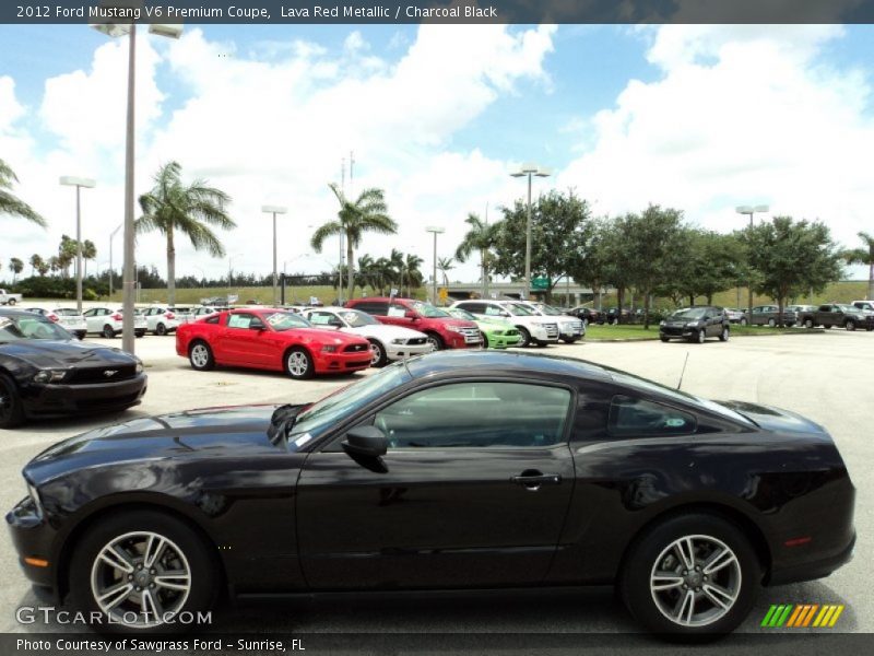Lava Red Metallic / Charcoal Black 2012 Ford Mustang V6 Premium Coupe