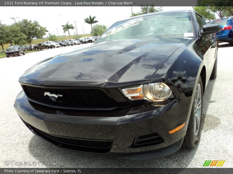 Lava Red Metallic / Charcoal Black 2012 Ford Mustang V6 Premium Coupe