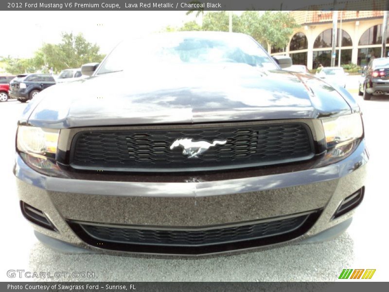 Lava Red Metallic / Charcoal Black 2012 Ford Mustang V6 Premium Coupe