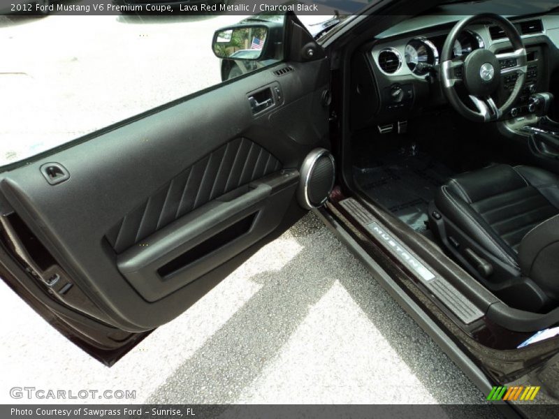 Lava Red Metallic / Charcoal Black 2012 Ford Mustang V6 Premium Coupe