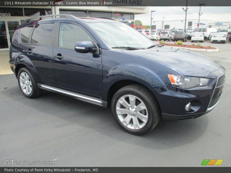Cosmic Blue Metallic / Black 2011 Mitsubishi Outlander SE AWD