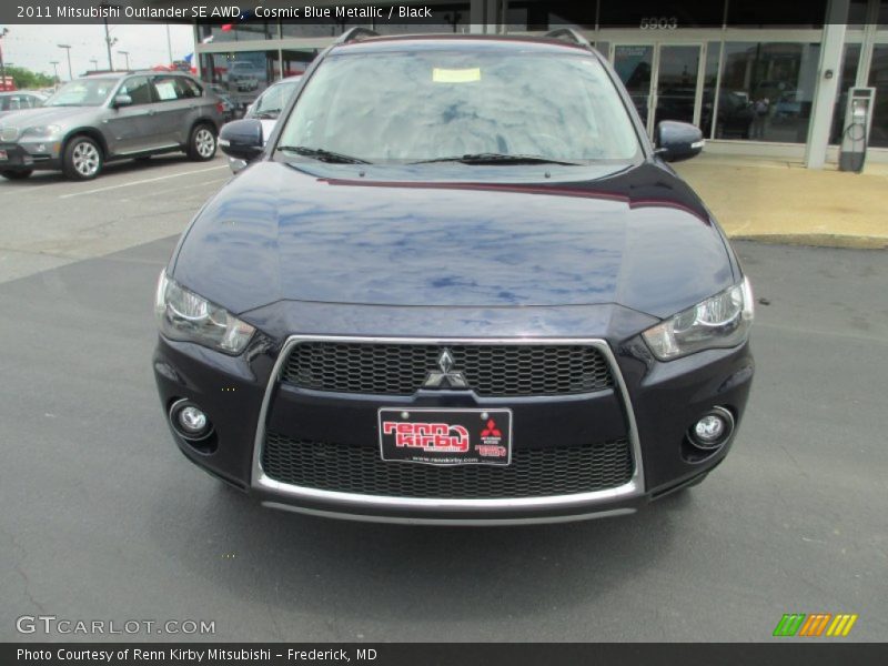 Cosmic Blue Metallic / Black 2011 Mitsubishi Outlander SE AWD