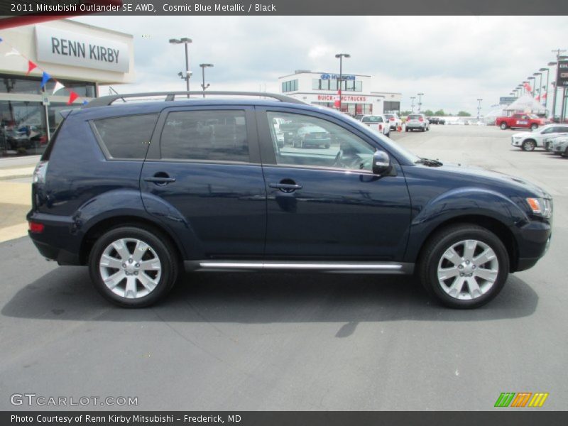 Cosmic Blue Metallic / Black 2011 Mitsubishi Outlander SE AWD