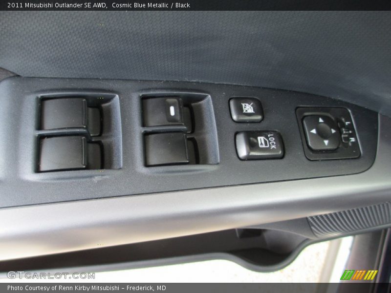 Cosmic Blue Metallic / Black 2011 Mitsubishi Outlander SE AWD