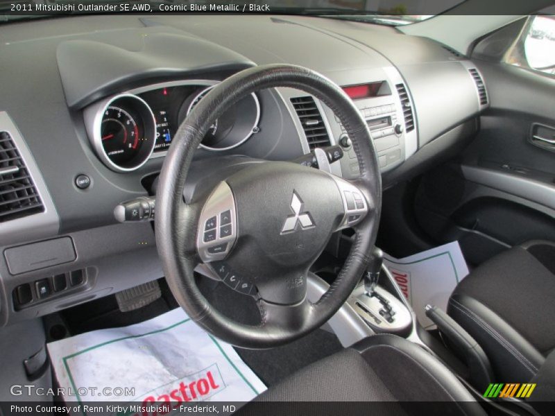 Cosmic Blue Metallic / Black 2011 Mitsubishi Outlander SE AWD