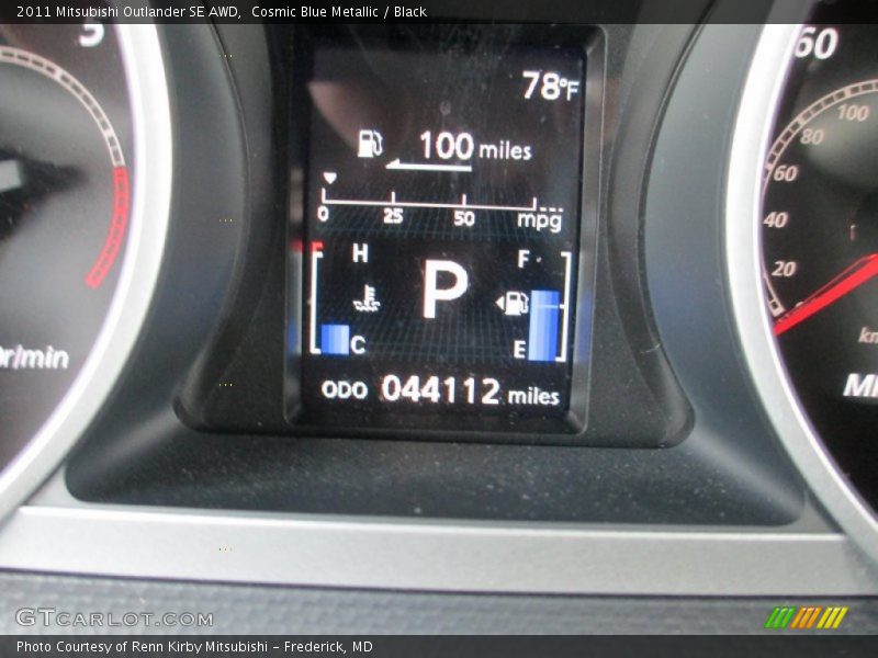 Cosmic Blue Metallic / Black 2011 Mitsubishi Outlander SE AWD