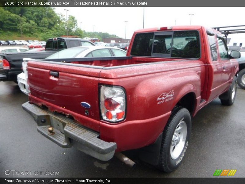Toreador Red Metallic / Medium Graphite 2000 Ford Ranger XL SuperCab 4x4