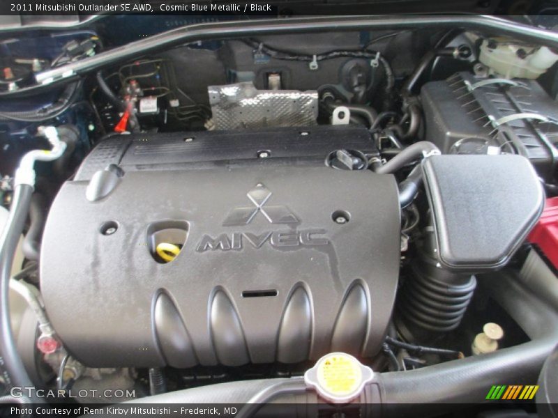 Cosmic Blue Metallic / Black 2011 Mitsubishi Outlander SE AWD