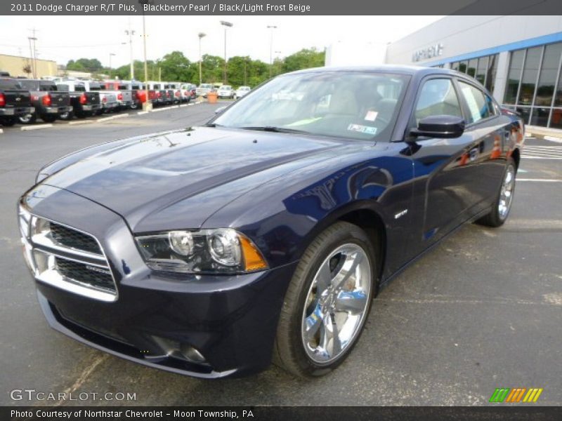 Blackberry Pearl / Black/Light Frost Beige 2011 Dodge Charger R/T Plus