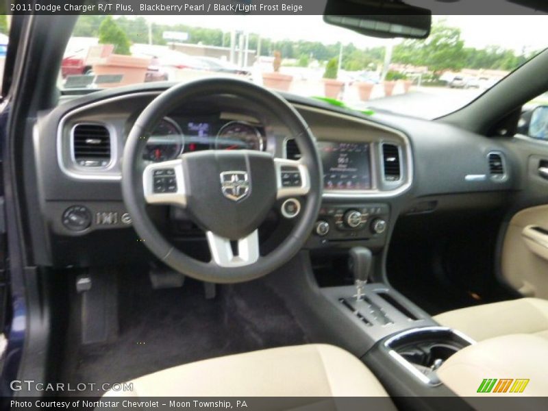 Blackberry Pearl / Black/Light Frost Beige 2011 Dodge Charger R/T Plus