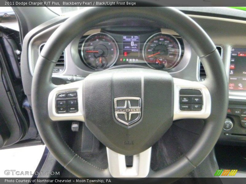 Blackberry Pearl / Black/Light Frost Beige 2011 Dodge Charger R/T Plus