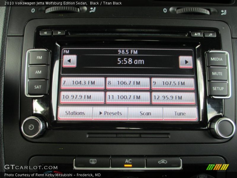 Black / Titan Black 2010 Volkswagen Jetta Wolfsburg Edition Sedan